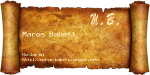 Maros Babett névjegykártya